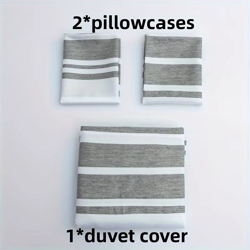 3-teiliges Mikrofaser-Bettwäsche-Set mit Streifen-Print im Bohemian-Stil für Damen und Herren - Bild 3