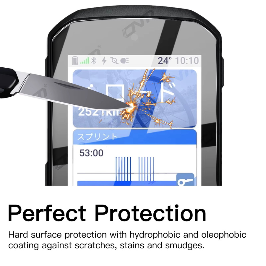 ONM Schutzset für Garmin Edge 550 850 mit Silikonhülle und gehärteter Displayschutzfolie in Schwarz und Weiß - Bild 3
