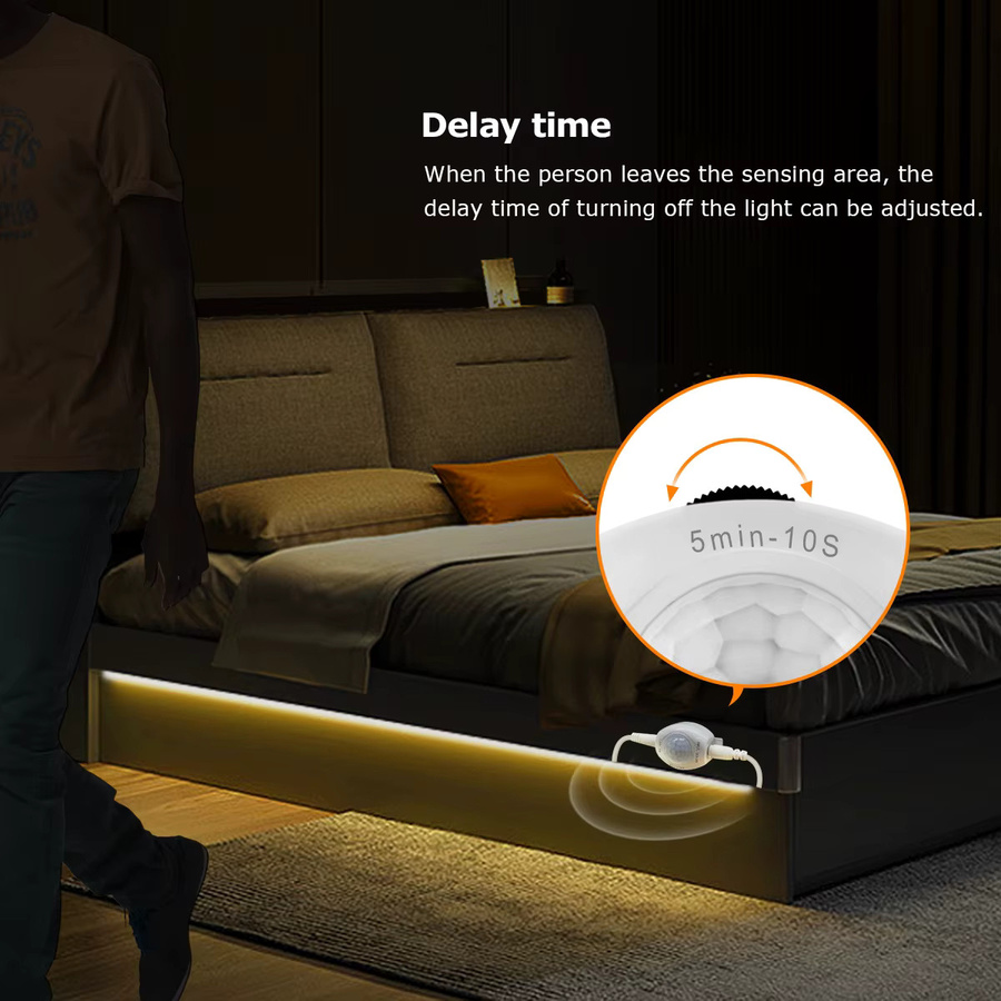 CHNAITEKE USB Smart LED-Streifen mit PIR Bewegungsmelder, 60 LEDs, Weiß, Wasserdicht für Küche, Treppe, Flur und Schlafzimmer - Bild 5
