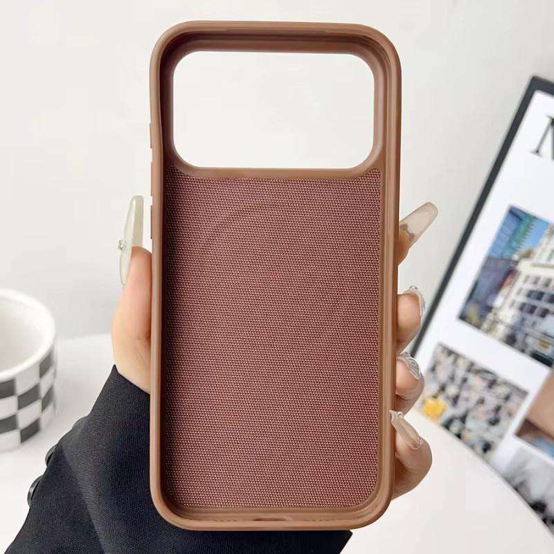 EIENACOCO Technologie-Gewebe-Handyhülle für iPhone 17 Air, 16, 15, 14, 13 Pro Max mit MagSafe für kabelloses Laden, Farbe: Braun - Bild 2
