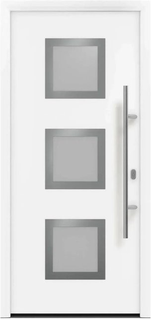 EcoStar Haustür Isopro IP 810S mit Glaseinsatz in Verkehrsweiß, B: 110 cm, H: 210 cm, DIN Rechtsausführung - Bild 1