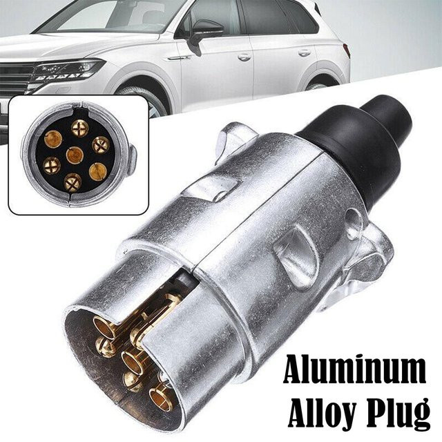 7-poliger LKW-Anhängerstecker aus Aluminiumlegierung für 12V-Elektrik in Silber - Bild 1