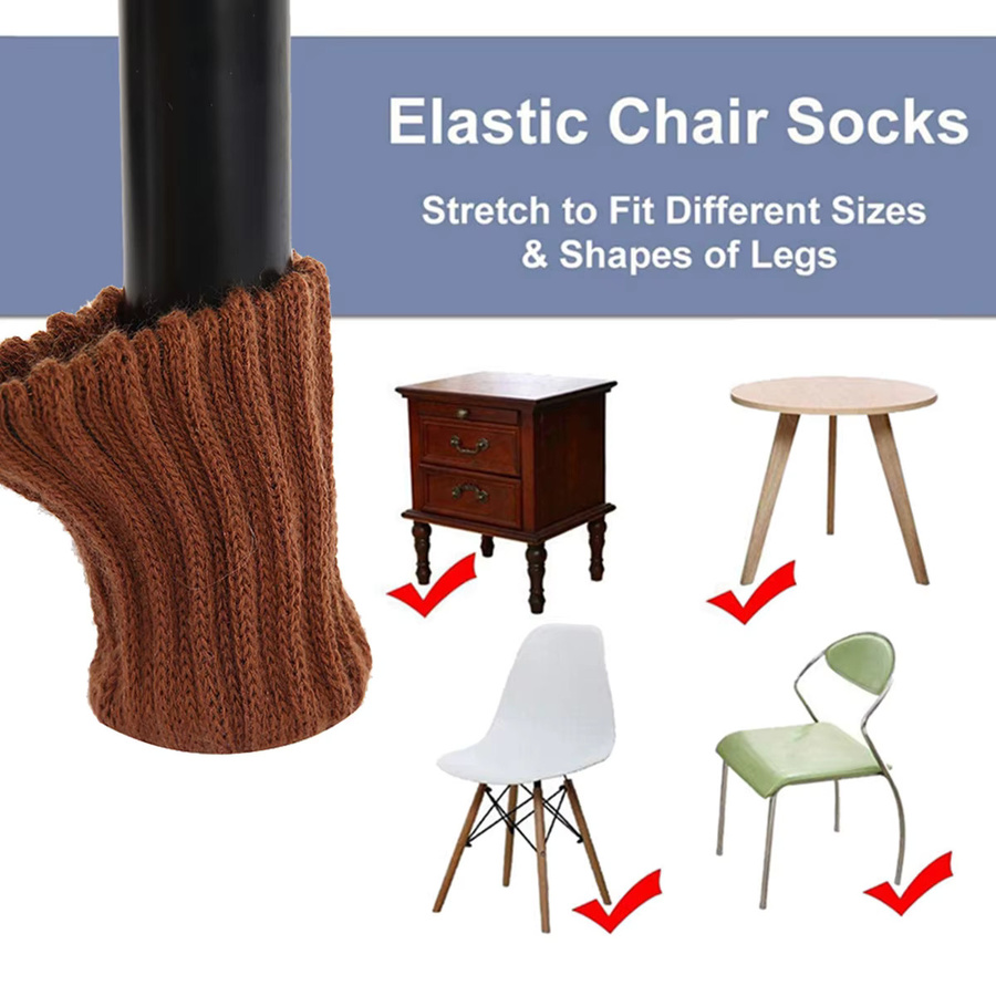 24 Stück Willstar Stuhlbeinabdeckungen in Schwarz, elastische Stuhlsocken als rutschfeste und geräuschreduzierende Bodenschoner für deine Möbel - Bild 5