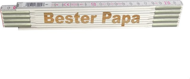 Stabila Zollstock aus Holz mit Lasergravur Bester Papa, weiß, 2 m - Bild 1