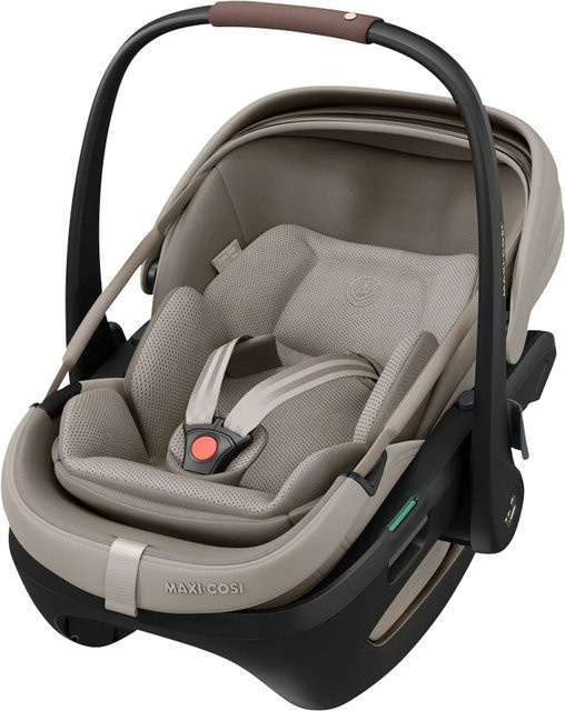 Maxi-Cosi Premium Babyschale Coral Slide Pro inkl. Isofix-Basis in Beige mit 360 Grad Drehsitz und i-Size Standard - Bild 1