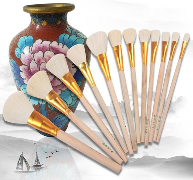 CC44 12-teiliges Keramik-Kunst-Wollpinsel-Set in Multicolor für Glasur, Malerei und Aquarell - Bild 1