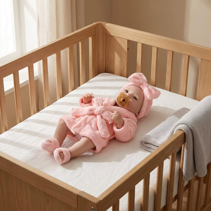 NPK Bettie Babypuppe, 18-Zoll, aus Silikon, inklusive Schnuller - Bild 3