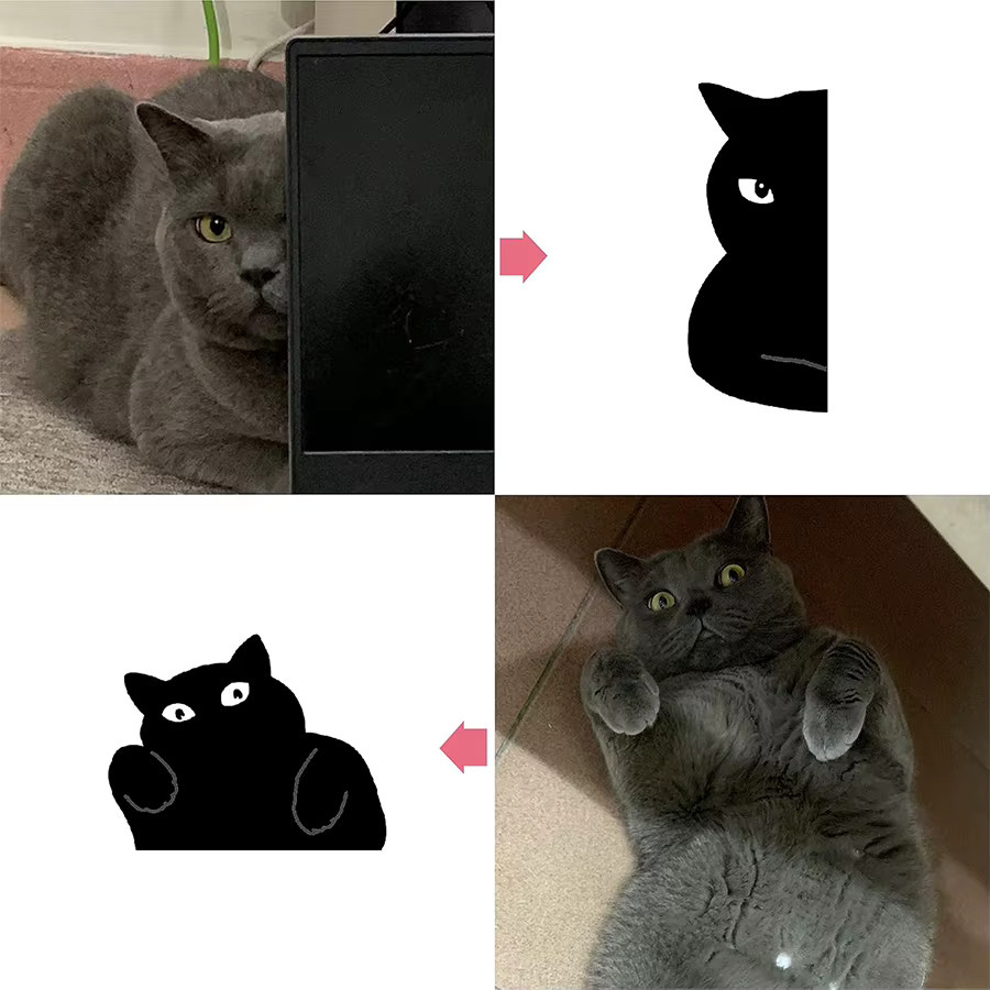 6 Stück Kawaii Katzen Magnet Lesezeichen in Schwarz aus Kunststoff für Leser und Studenten - Bild 6