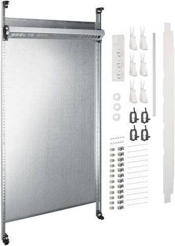 Hager UF321NW Multimedia Komplettfeld universZ in Silber mit 2 Feldern und 12x Patchmodul RJ45, Breite: 1050 mm - Bild 1