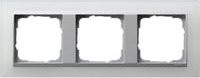 Gira Abdeckrahmen 3-fach Event mit Zwischenrahmen und Aluminium-Zierring in Weiß und Silber - Bild 1