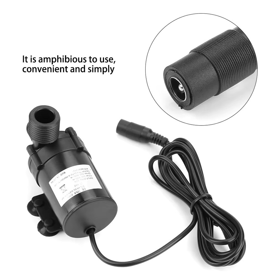 Aramox Mini bürstenlose Tauchpumpe für Solarwarmwasserbereiter, 12V, 0-80 ℃, Schwarz - Bild 5