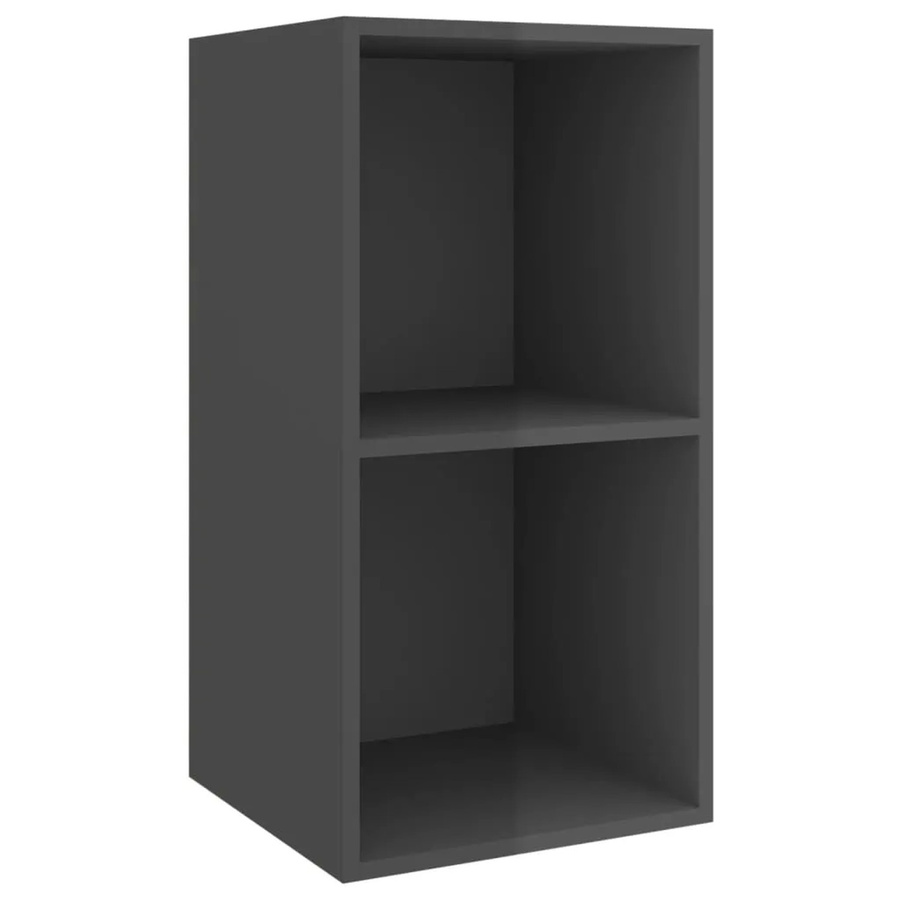 vidaXL TV-Wandschrank in Hochglanz-Grau aus Holzwerkstoff, B/T/H: 37 x 37 x 72 cm - Bild 2