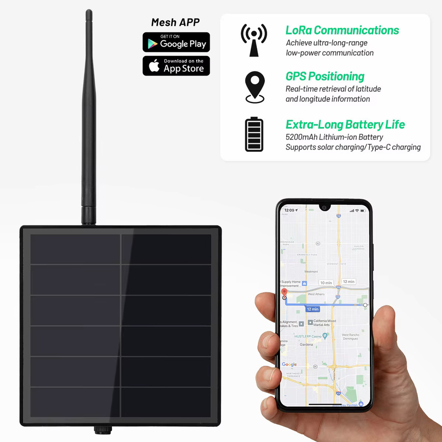 Heltec LoRa 32 V4 ESP32 Dev-Board Solarbetriebener LoRa Meshcore-Knoten mit GPS, WiFi und BLE in Schwarz - Bild 2