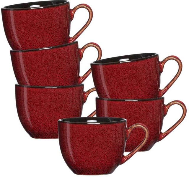 Ritzenhoff & Breker Espressotassen Gambia aus Stoneware, Rot, 6er Set, 90 ml pro Tasse - Bild 1