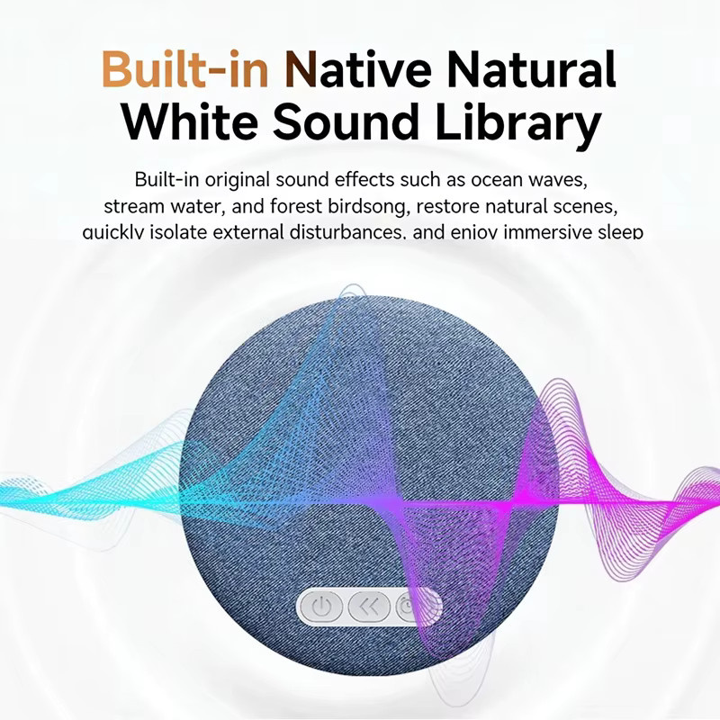 DIXSG Mini Schlaf-Bluetooth 5.4 Lautsprecher mit Naturgeräuschen und Weißem Rauschen, Kabellose Soundbar und Musikplayer in Weiß oder Blau - Bild 4