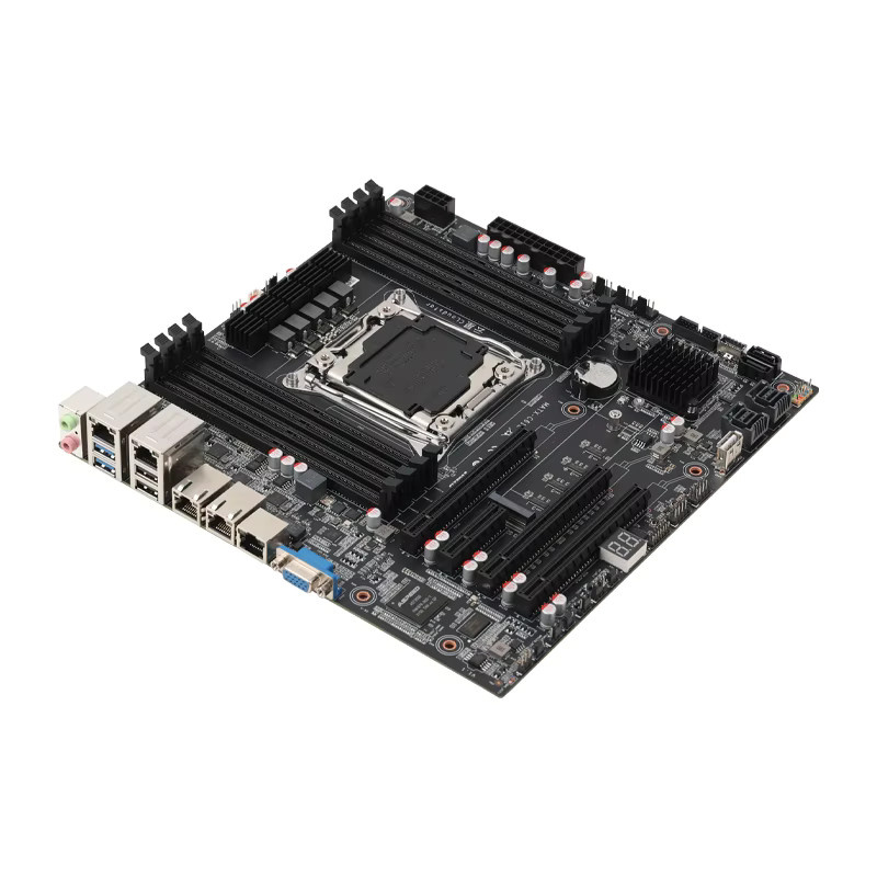 Cloud Star C612-8P M-ATX Motherboard LGA2011-3 DDR4 mit 8 Speichersteckplätzen, M.2 NVMe, Quad 2.5G LAN und BMC in Schwarz - Bild 4