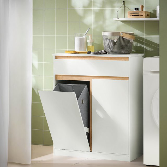 SoBuy Badezimmerschrank Weiß Klassisch mit Schublade und Tür, B/T/H: 71 x 33 x 85 cm - Bild 1