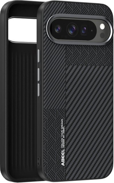 Magnetische Kohlefaser-Ladehülle für Google Pixel 10 und 9 Pro XL in Schwarz mit Metalllinse und Anti-Drop-Schutz - Bild 1