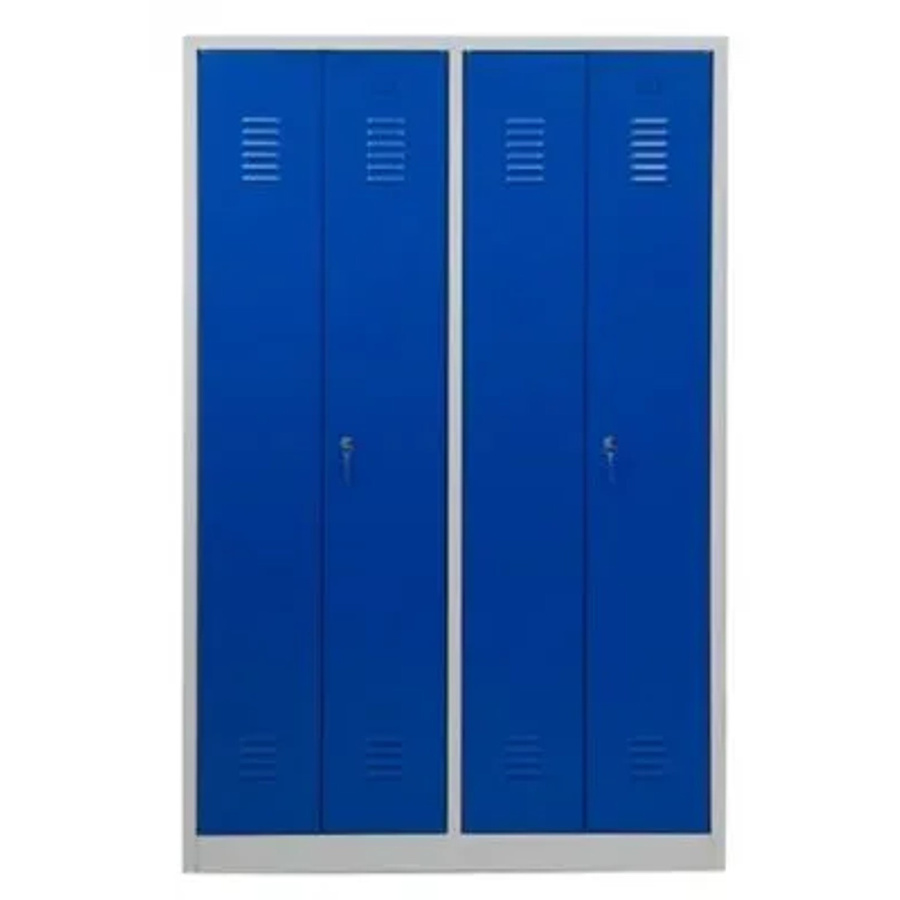 PROREGAL Garderobenspind Camel aus Metall mit 4 Fächern und 2 Schlössern, Farbe Grau-Blau, H x B x T: 180 x 117 x 50 cm - Bild 2