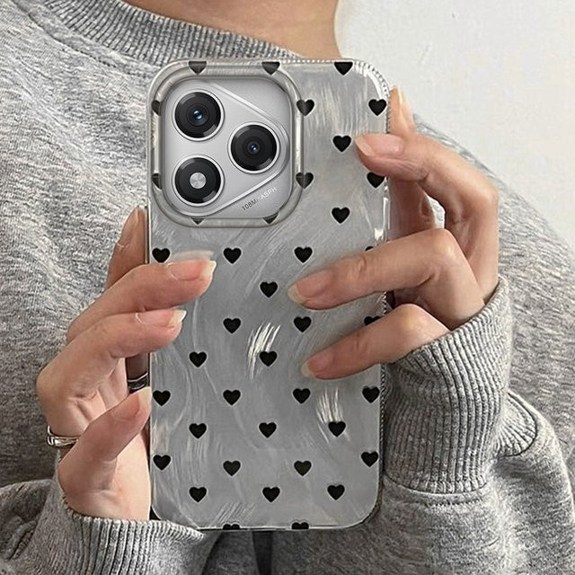 Schwarze Handyhülle mit Herz-Design für Honor Modelle - Bild 1