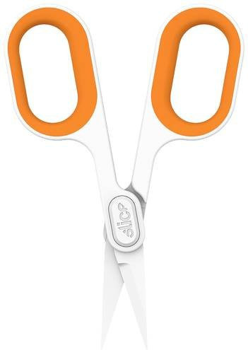 Slice 10546 Universalschere für Linkshänder und Rechtshänder mit Keramikschneiden, Orange-Weiß, Länge: 13,2 cm - Bild 1