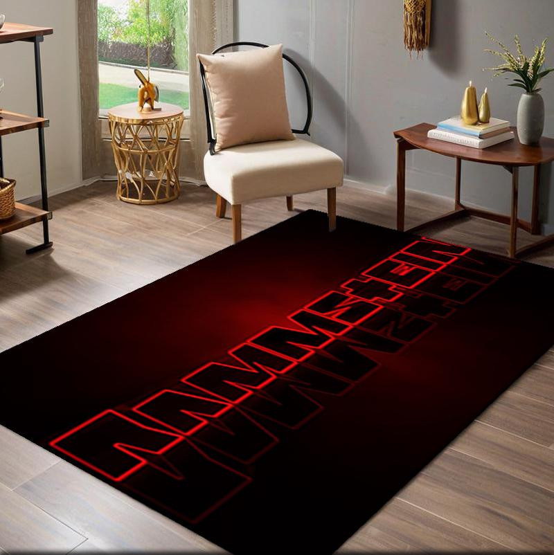 Rammstein Rechteckiger Teppich mit Aufdruck, Schwarz, B/T: 150 x 100 cm - Bild 1