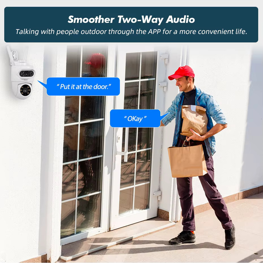 FUERS 5K 10MP Dual Objektiv IP Kamera Tuya Smart Home Sicherheit, Drahtlose WIFI CCTV Überwachungskamera für Außen mit Auto Tracking, Weiß - Bild 5