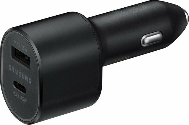 Samsung EP-L5300XBEGWW Universal Auto-Ladegerät für Mobilgeräte mit USB-A und USB-C Anschlüssen in Schwarz - Bild 1
