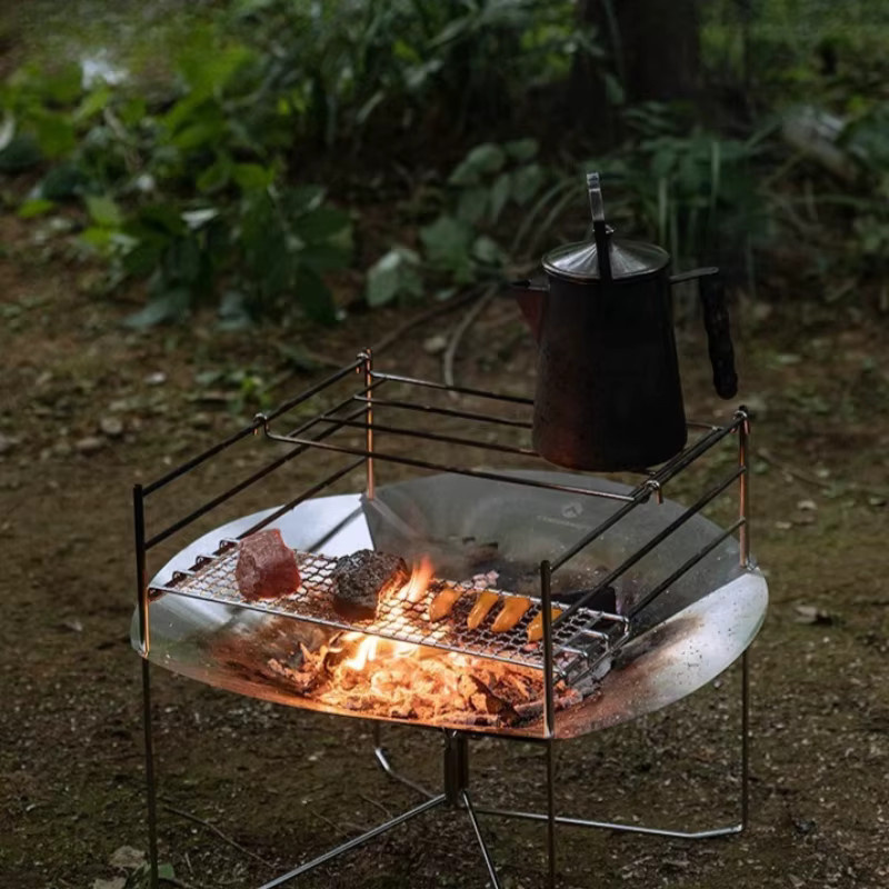 CAMPINGMOON Camping-Holzofen SOLO-A3 Feuertisch aus Edelstahl, tragbarer Outdoor-BBQ-Grill, B/T/H: 56,0 x 43,0 x 54,8 cm - Bild 2