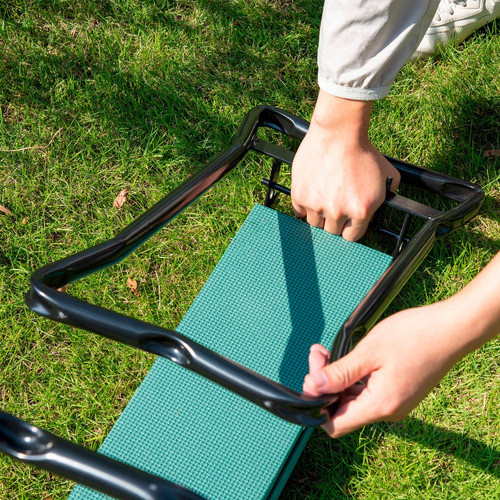 Outsunny Kniebank klappbar für die Gartenarbeit in Schwarz, B/H/L: 28 x 49 x 58 cm - Bild 6