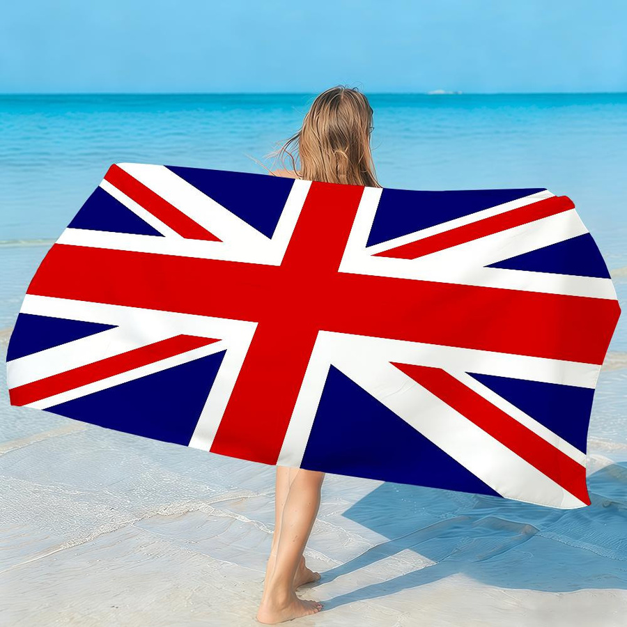 Schnelltrocknendes und saugfähiges Strandtuch mit UK England Flagge von JMG Household Supplies, Mehrfarbig, B: 40 cm, H: 70 cm - Bild 4