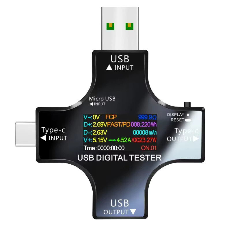 ATORCH USB-C PD Digital Voltmeter und Amperemeter zur Messung von Spannung und Strom bis 8,0 A in Schwarz - Bild 3