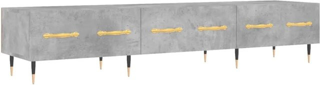vidaXL TV-Schrank in Betongrau aus Holzwerkstoff und Eisen, B/T/H: 150 x 36 x 30 cm - Bild 1