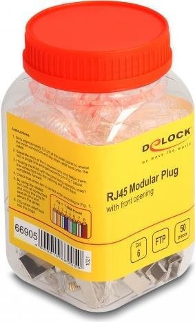 Delock Netzwerkanschluss RJ-45 M Frontöffnung FTP CAT 6 Ethernet LAN Multicolour 50er Packung - Bild 1