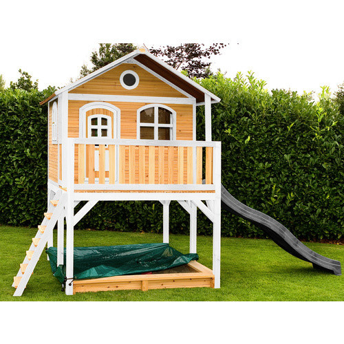 Axi Marc Spielhaus aus Holz in Braun und Weiß mit grauer Rutsche, B/H/T: 432 x 293 x 212 cm - Bild 2