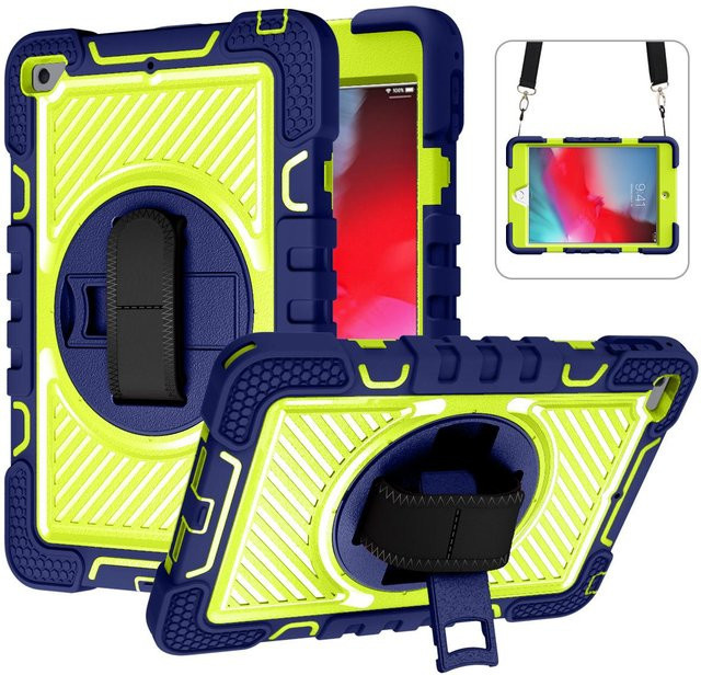Universelle iPad Mini 5 und 4 Schutzhülle mit 360 Grad Drehung und Schultergurt in Multicolour - Bild 1