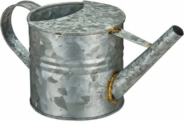 Relaxdays Gießkanne aus Zink in Silber im Vintage-Design, B/T/H: 14 x 28,5 x 13 cm - Bild 1