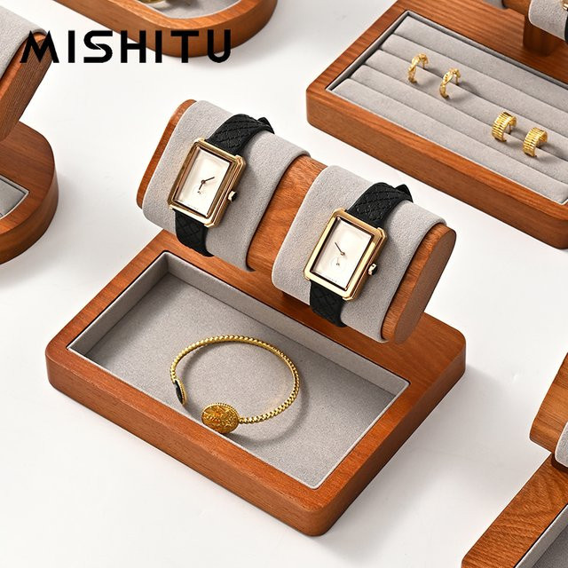 MISHITU Uhrenständer, Holz, Schwarz, Unisex - Bild 1