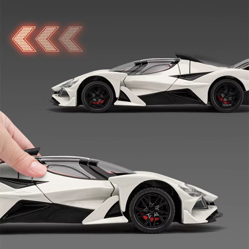 MAKEDA Apollo Projekt Evo Sportwagen Modell, 1:24, Metall, mit Sound und Licht - Bild 2
