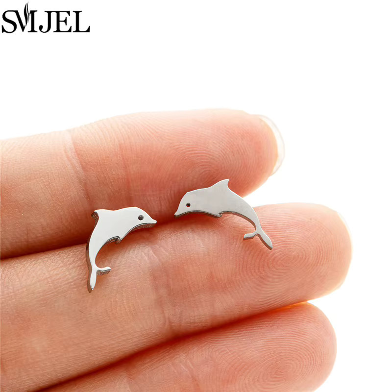 SMJEL Ohrstecker Edelstahl, Mini Tier, Silber, Damen - Bild 3