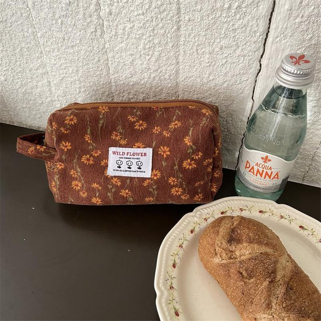 NATAWA Kosmetiktasche aus Cord mit Blumenmuster, Damen - Bild 1