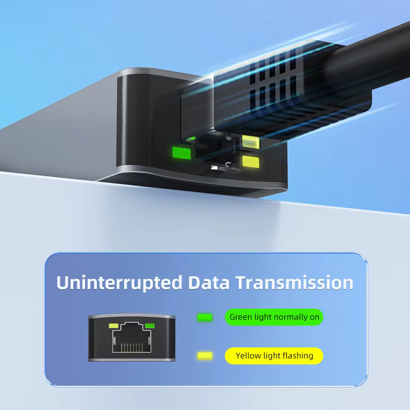 CABLETIME USB C Ethernet Adapter 2,5G 2500Mbps RJ45 LAN Netzwerkkarte mit USB-A und USB-C Anschluss in Grau - Bild 4
