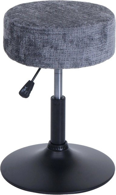 MCW Sitzhocker C22 höhenverstellbar und drehbar mit Chenille-Stoffbezug in Dunkelgrau, Durchmesser: 37 cm - Bild 2