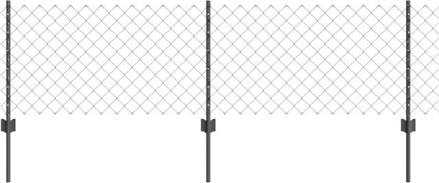 vidaXL Zaun mit Pfosten aus Stahl und PVC in Grau, Höhe: 60 cm, Länge: 25 m - Bild 1