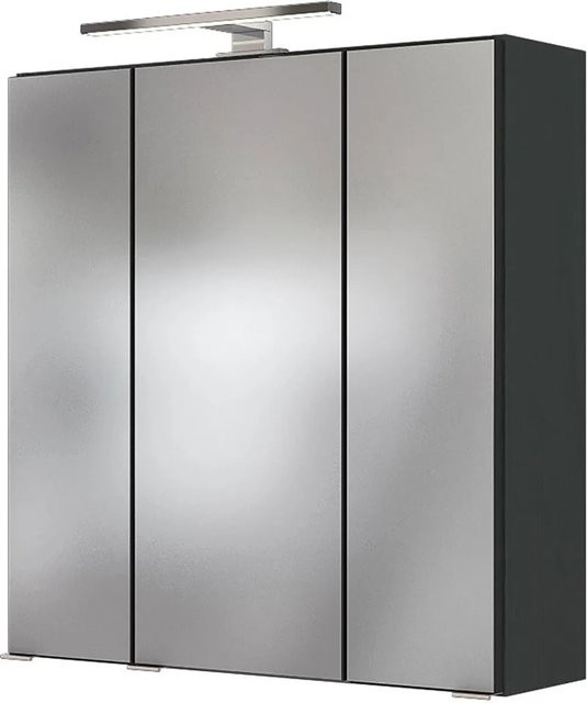 Held Möbel 3D-Spiegelschrank Verona in Graphitgrau, Breite: 60 cm, Höhe: 64 cm, Tiefe: 20 cm - Bild 1