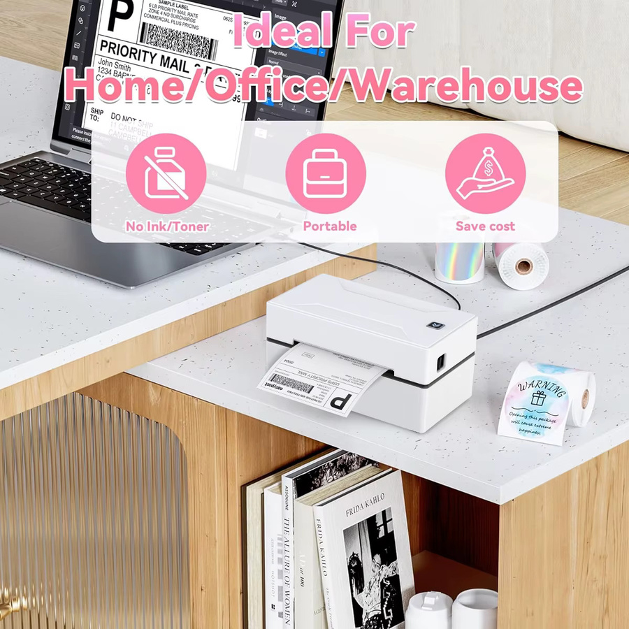 Marklife D100 Mini Bluetooth-Thermodrucker in Weiß für selbstklebende 4x6 Zoll Versandetiketten - Bild 2