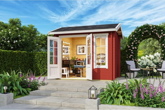 Lasita Blockbohlenhaus Alex Mini mit Satteldach, lasiert, B/H/T: 250 x 200 cm - Bild 1
