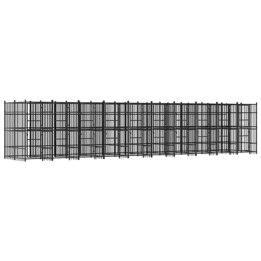 vidaXL Outdoor-Hundezwinger aus Metall in Schwarz Matt mit 18,43 m² Fläche - Bild 2