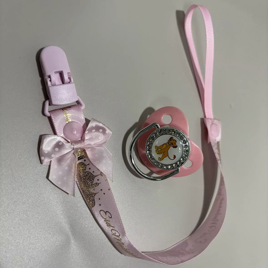 Disney Schnuller für Neugeborene mit Schnullerhalter in Pink - Bild 1