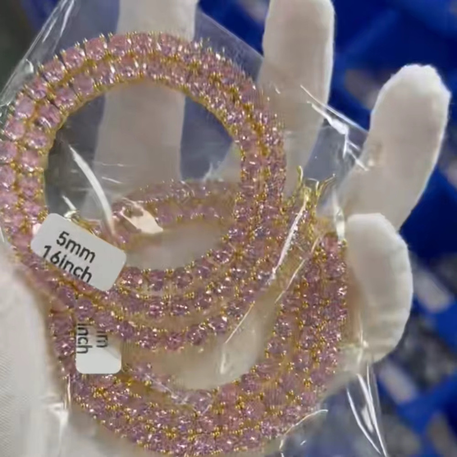 ESKEEM Tenniskette, 18 Karat vergoldet, Roségold, Zirkonia, 5 mm - Bild 2